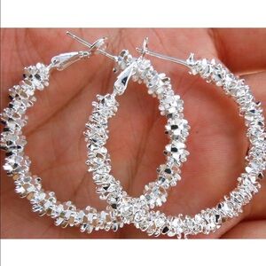 1.5"-Sterling Silver 925 hoop earrings JE3